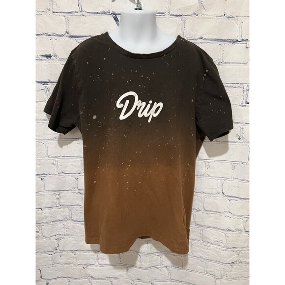 COTTON TRIUMPH & TRAGEDY SHORT SLEEVE OMBRÉ PAINT SPLATTER “DRIP” -TSHIRT KIDS L - Picture 1 of 6